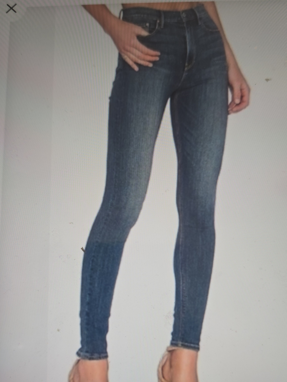 GRLFRND Women's Medium/Dark Blue High-Rise Skinny Jeans 25